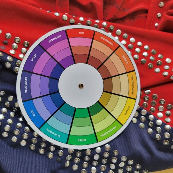 Coral Bay Womens Top 2X Plus Tee Short Sleeve Red Blue Studded Asymmetric RED27E - Picture 7 of 7